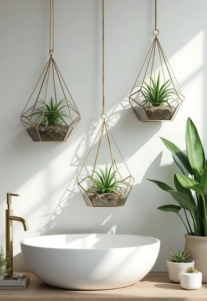 28 Plants in Bathroom Ideas That Freshen the Air 22 28 Plants in Bathroom Ideas That Freshen the Air - 21. Air Plants: Unique Displays