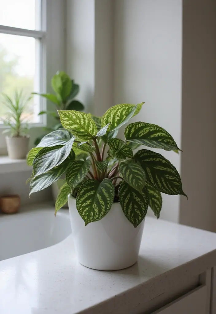 28 Plants in Bathroom Ideas That Freshen the Air 26 28 Plants in Bathroom Ideas That Freshen the Air - 25. Begonia Maculata: Unique Patterns