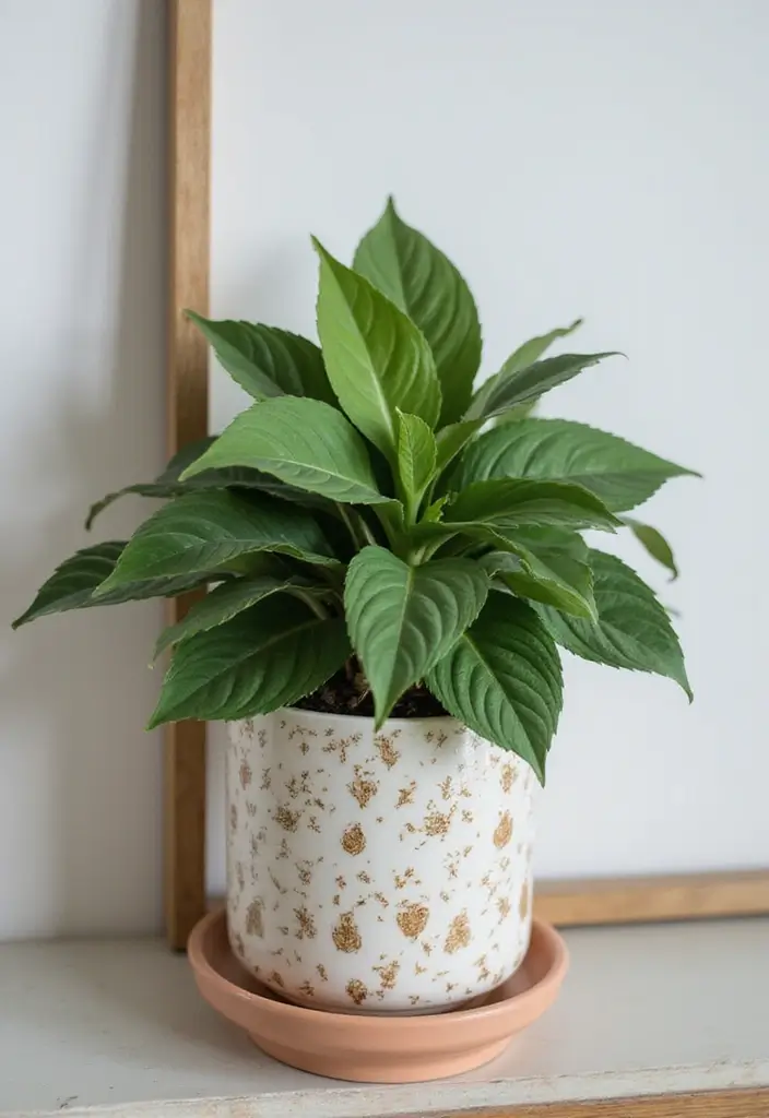 28 Plants in Bathroom Ideas That Freshen the Air 27 28 Plants in Bathroom Ideas That Freshen the Air - 26. Calathea: Stunning Leaf Designs