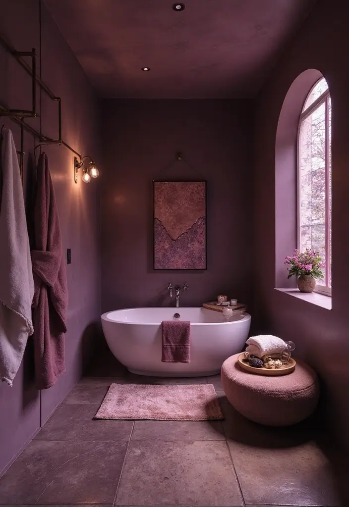 28 Plum Bathroom Ideas With Deep Luxurious Tones 23 28 Plum Bathroom Ideas With Deep Luxurious Tones - 22. Plum Spa Retreat