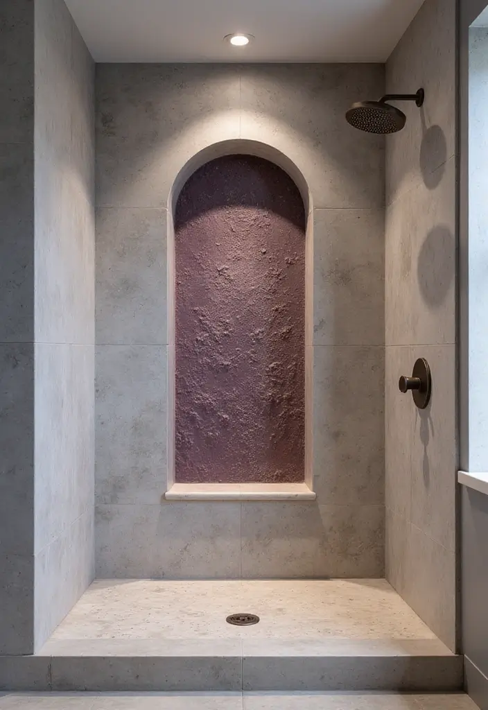 28 Plum Bathroom Ideas With Deep Luxurious Tones 24 28 Plum Bathroom Ideas With Deep Luxurious Tones - 23. Plum Shower Niche