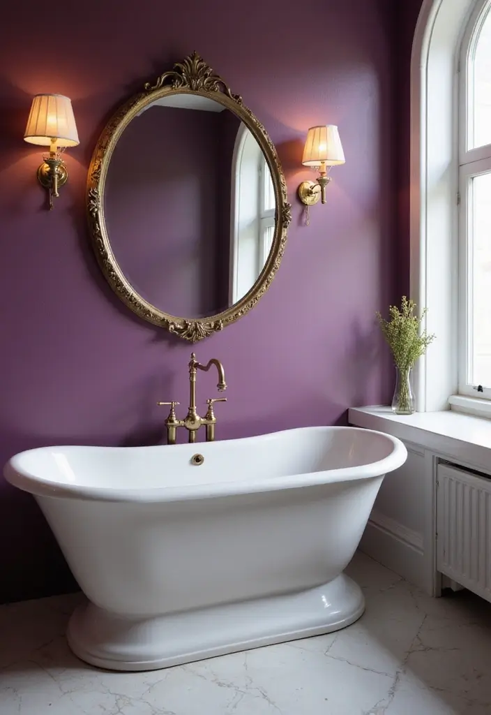 28 Plum Bathroom Ideas With Deep Luxurious Tones 26 28 Plum Bathroom Ideas With Deep Luxurious Tones - 25. Chic Plum Light Fixtures