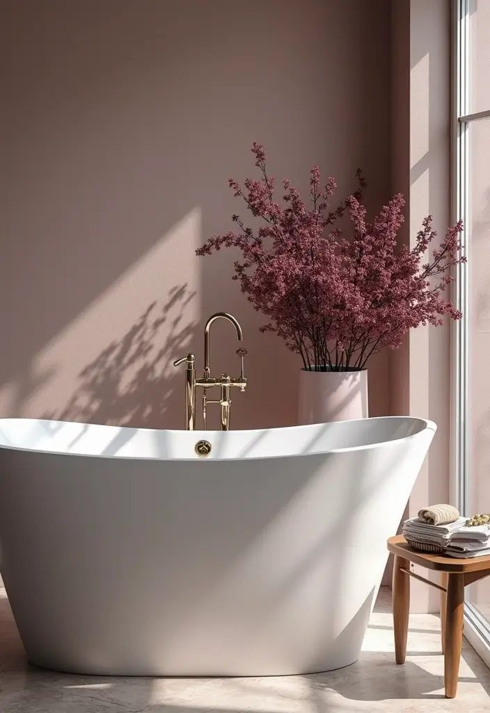 28 Plum Bathroom Ideas With Deep Luxurious Tones 27 28 Plum Bathroom Ideas With Deep Luxurious Tones - 26. Plum Floral Arrangements