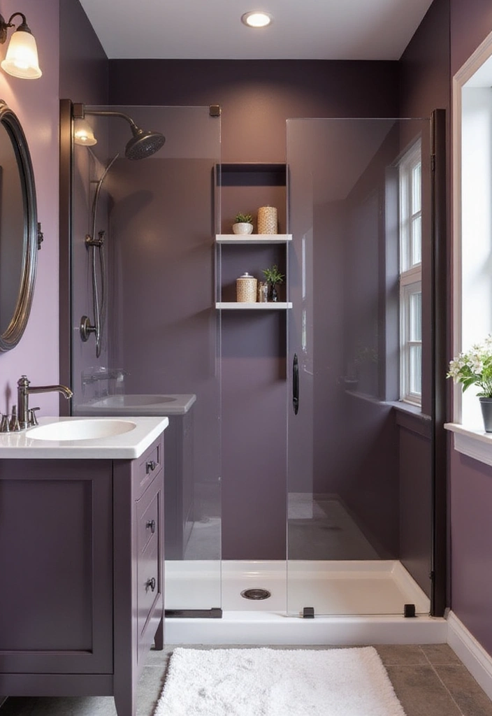 28 Plum Bathroom Ideas With Deep Luxurious Tones 8 28 Plum Bathroom Ideas With Deep Luxurious Tones - 7. Plum in Small Bathroom Designs