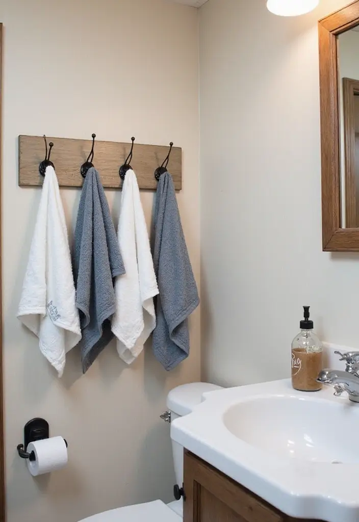 28 RV Bathroom Remodel Ideas That Save Space 17 28 RV Bathroom Remodel Ideas That Save Space - 16. Decorative Hooks