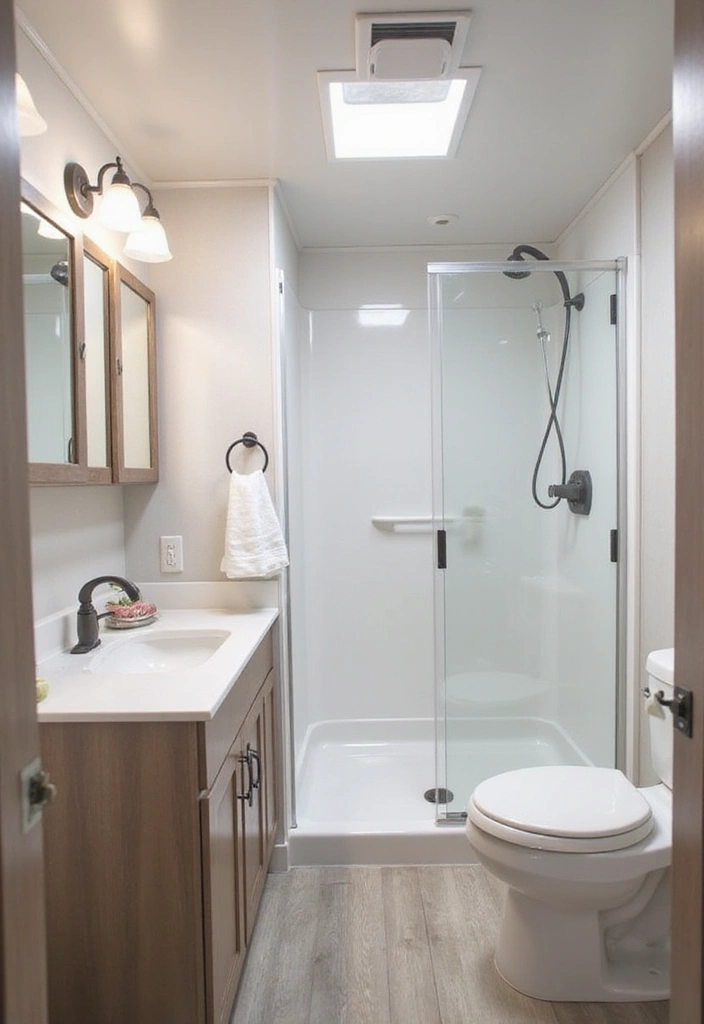 28 RV Bathroom Remodel Ideas That Save Space 20 28 RV Bathroom Remodel Ideas That Save Space - 19. Minimalist Design