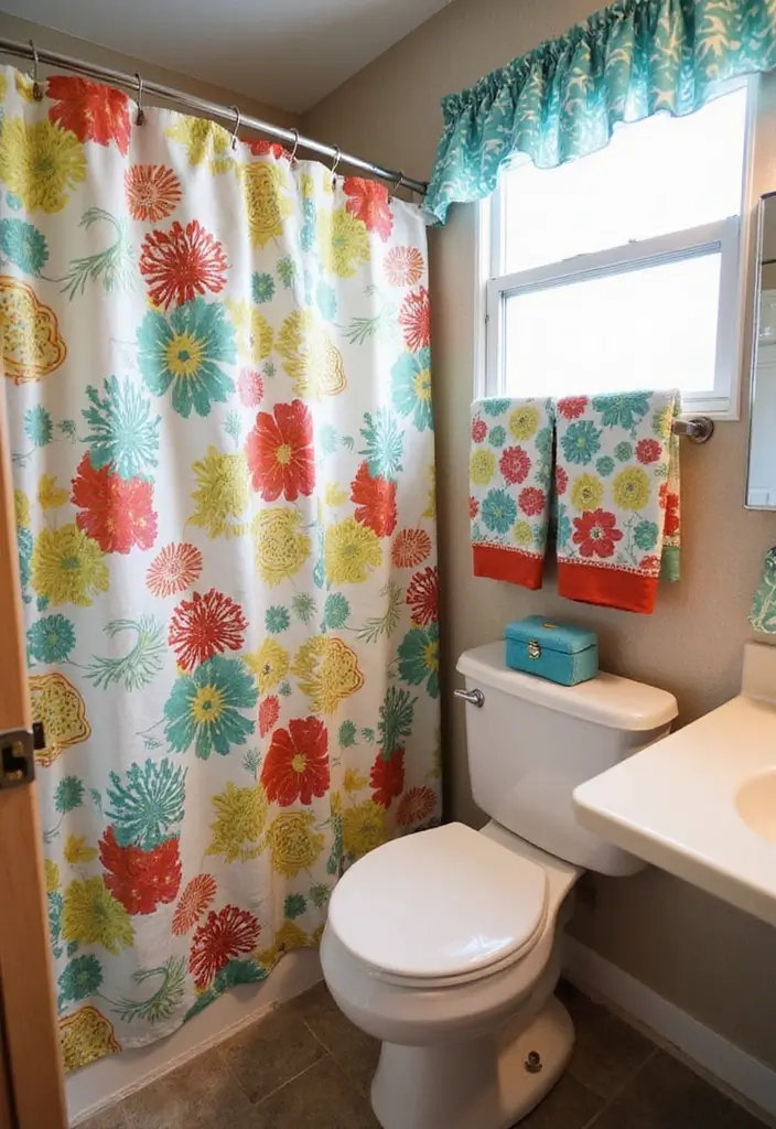 28 RV Bathroom Remodel Ideas That Save Space 21 28 RV Bathroom Remodel Ideas That Save Space - 20. Fun Textiles