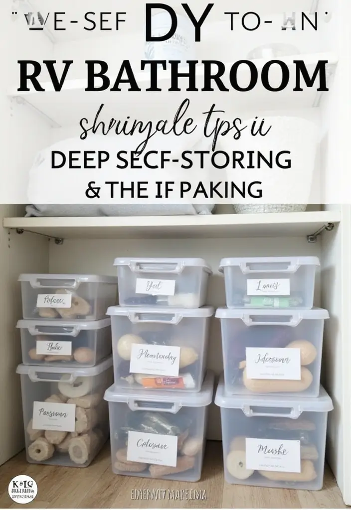 28 RV Bathroom Remodel Ideas That Save Space 24 28 RV Bathroom Remodel Ideas That Save Space - 23. Clear Storage Bins