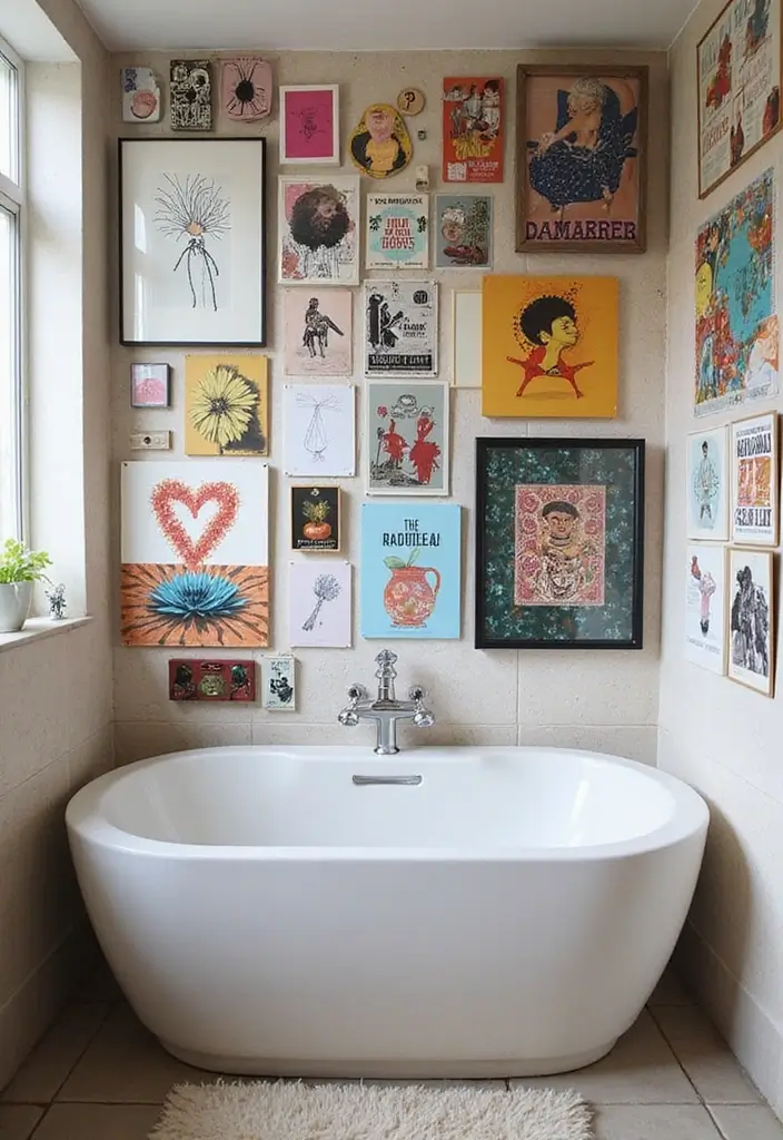28 Teen Boy Bathroom Ideas That Are Cool and Functional 17 28 Teen Boy Bathroom Ideas That Are Cool and Functional - 16. Wall Art