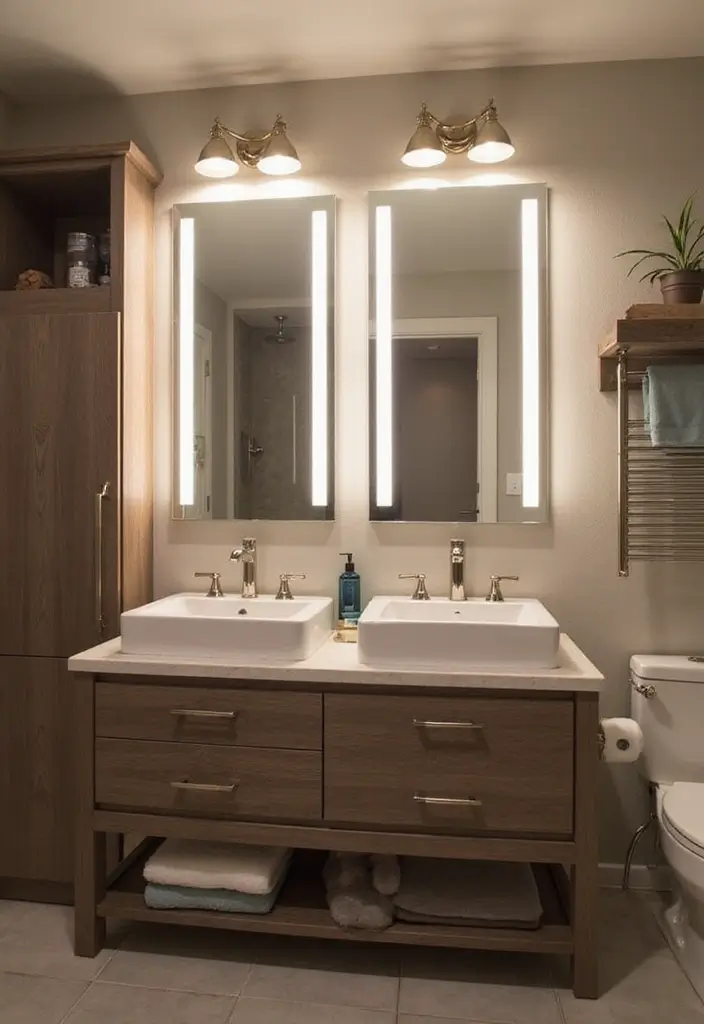 28 Teen Boy Bathroom Ideas That Are Cool and Functional 24 28 Teen Boy Bathroom Ideas That Are Cool and Functional - 23. Stylish Vanity Lighting