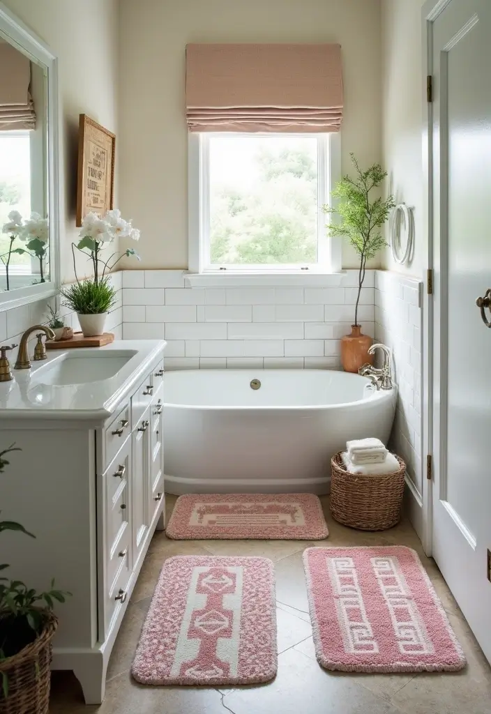 28 Toilet and Sink Bathroom Ideas That Maximize Small Spaces 18 28 Toilet and Sink Bathroom Ideas That Maximize Small Spaces - 17. Stylish Bath Mats