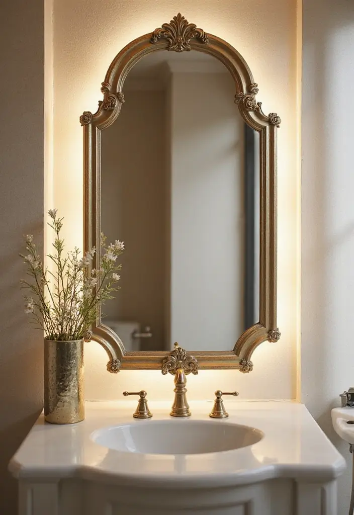 28 Toilet and Sink Bathroom Ideas That Maximize Small Spaces 20 28 Toilet and Sink Bathroom Ideas That Maximize Small Spaces - 19. Decorative Mirrors