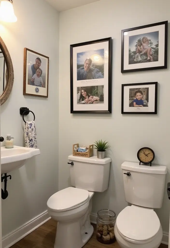 28 Toilet and Sink Bathroom Ideas That Maximize Small Spaces 22 28 Toilet and Sink Bathroom Ideas That Maximize Small Spaces - 21. Personalized Decor