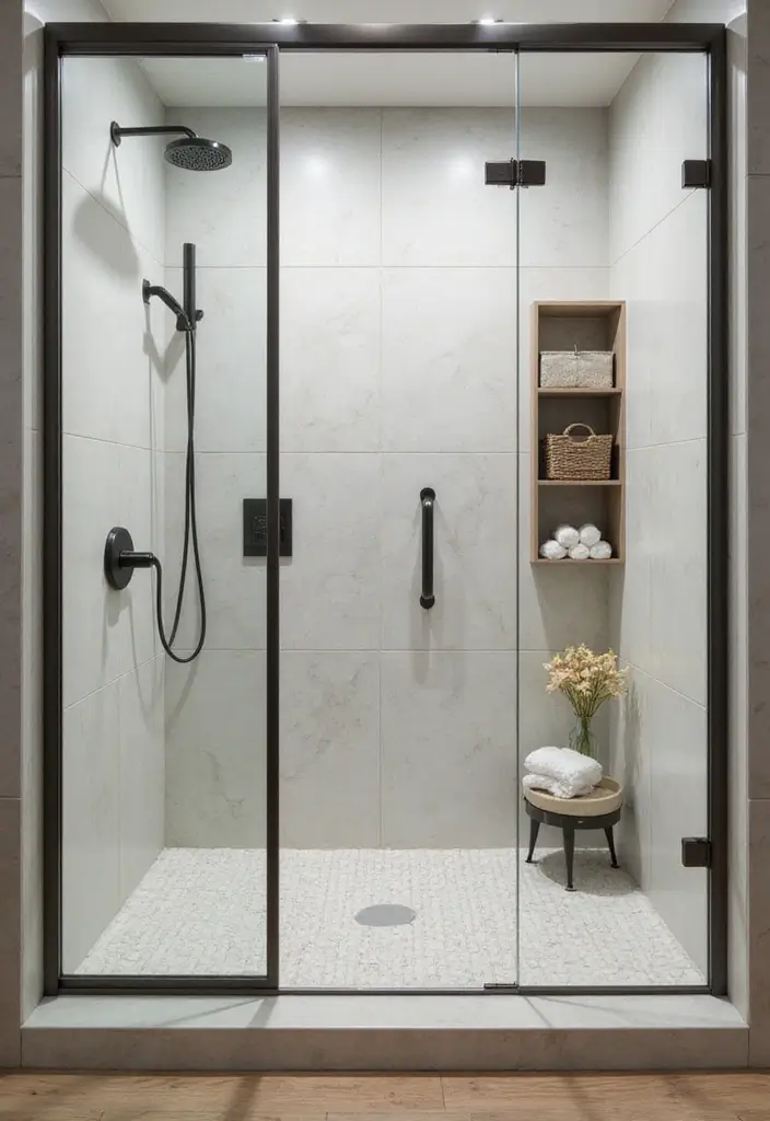 28 Toilet and Sink Bathroom Ideas That Maximize Small Spaces 23 28 Toilet and Sink Bathroom Ideas That Maximize Small Spaces - 22. Space-Optimized Shower Designs
