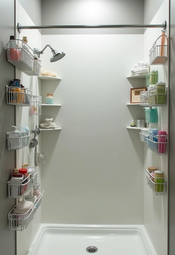 28 Toilet and Sink Bathroom Ideas That Maximize Small Spaces 26 28 Toilet and Sink Bathroom Ideas That Maximize Small Spaces - 25. Creative Shower Caddies