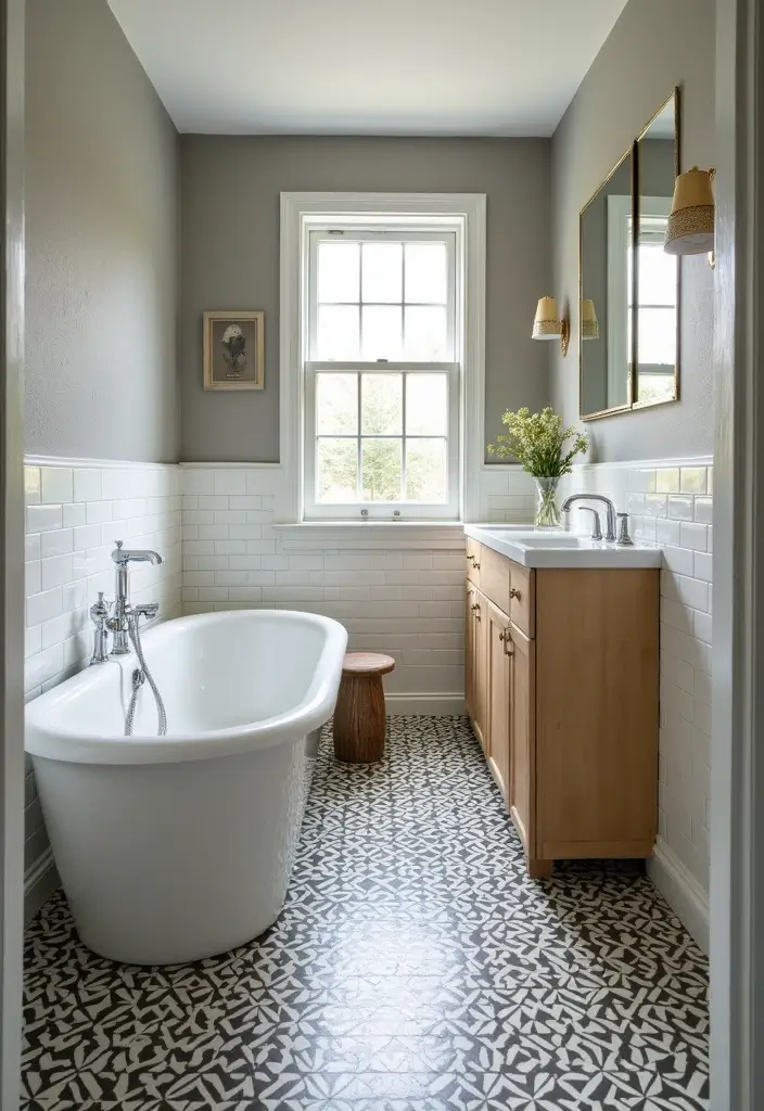 28 Toilet and Sink Bathroom Ideas That Maximize Small Spaces 29 28 Toilet and Sink Bathroom Ideas That Maximize Small Spaces - 28. Bold Flooring Choices