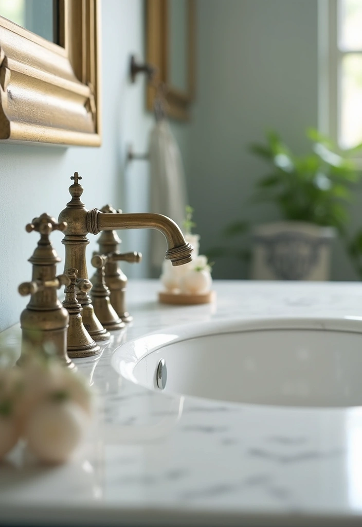 28 Whimsical Bathroom Ideas That Feel Magical 17 28 Whimsical Bathroom Ideas That Feel Magical - 16. Vintage-Looking Faucets