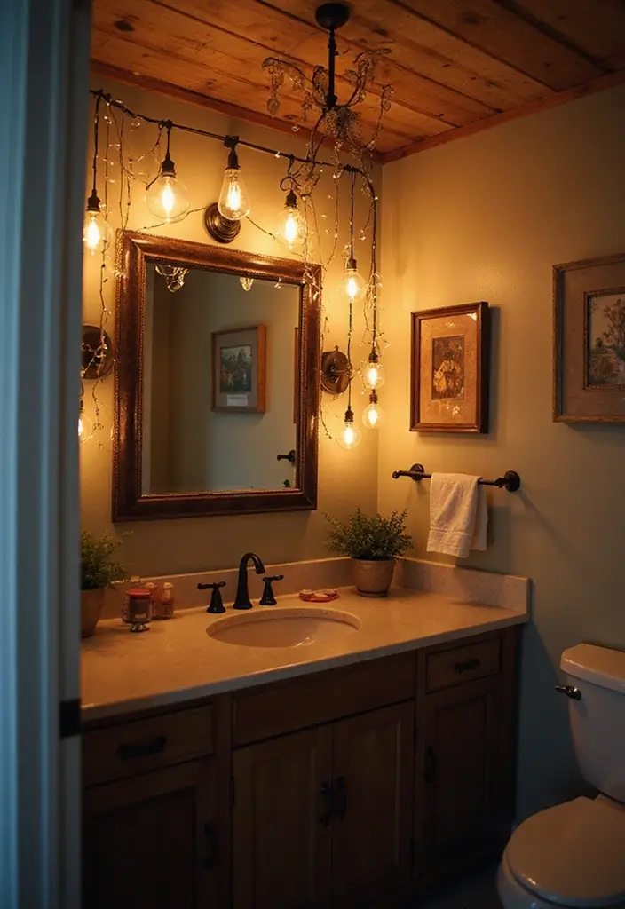 28 Whimsical Bathroom Ideas That Feel Magical 4 28 Whimsical Bathroom Ideas That Feel Magical - 3. Enchanted Lighting Fixtures