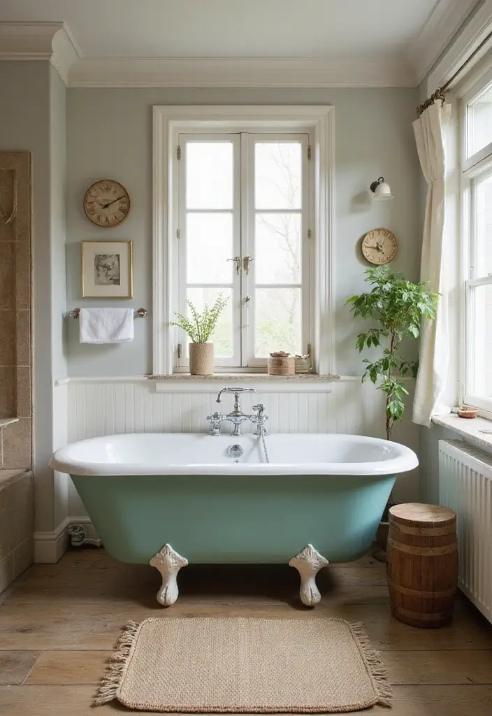 28 Whimsical Bathroom Ideas That Feel Magical 6 28 Whimsical Bathroom Ideas That Feel Magical - 5. Vintage Bathtub Focal Points