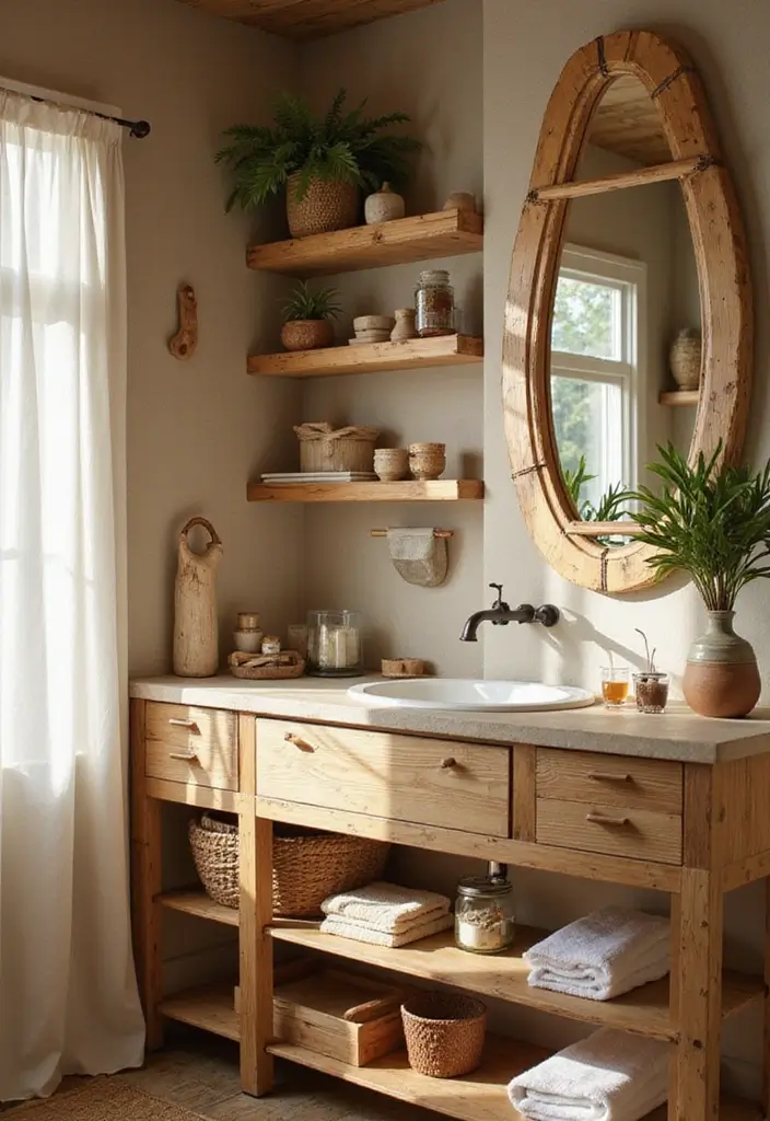 29 ACNH Bathroom Ideas for Cozy Island Homes 3 29 ACNH Bathroom Ideas for Cozy Island Homes - 2. Natural Wood Accents