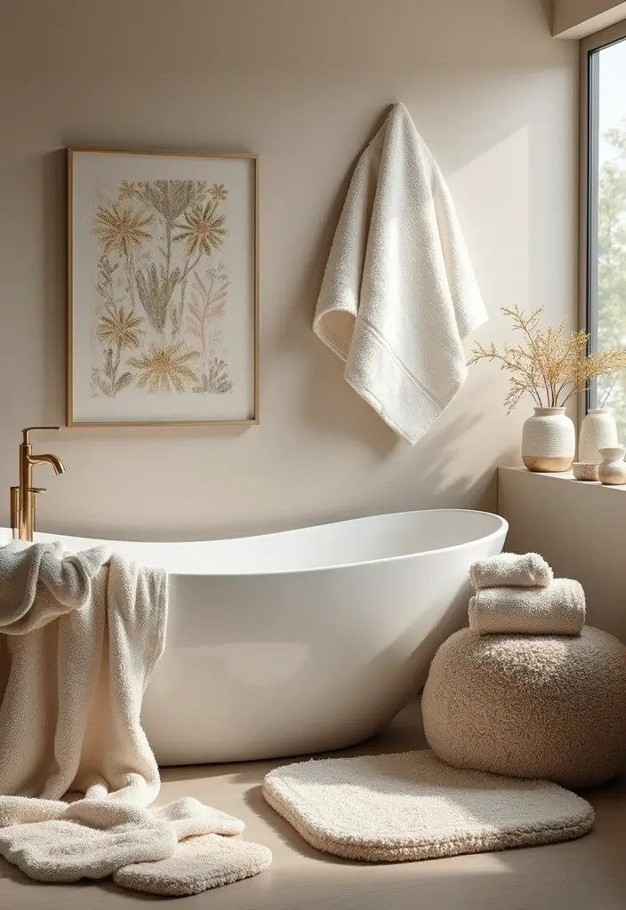 29 ACNH Bathroom Ideas for Cozy Island Homes 8 29 ACNH Bathroom Ideas for Cozy Island Homes - 7. Cozy Textiles