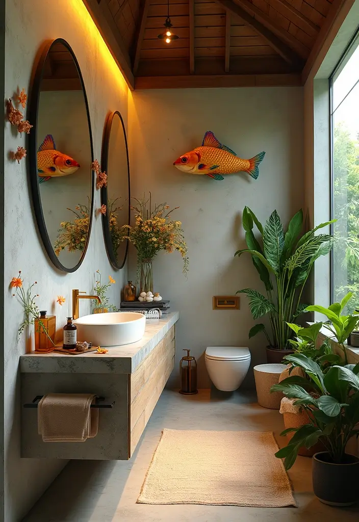 29 Bali Bathroom Design Inspirations With a Tropical Feel 13 29 Bali Bathroom Design Inspirations With a Tropical Feel - 12. Exotic Flora and Fauna Decor