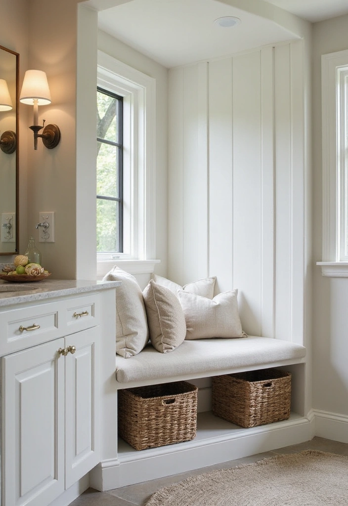 29 Bathroom Bench Ideas That Add Comfort and Functionality 16 29 Bathroom Bench Ideas That Add Comfort and Functionality - 15. Built-in Bench