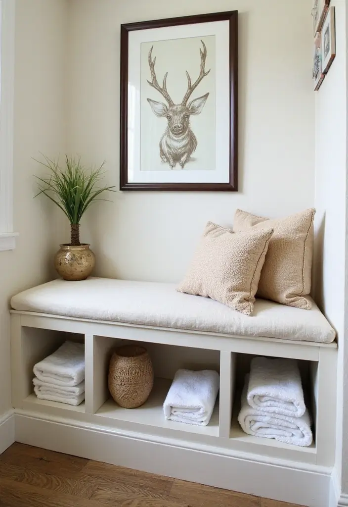 29 Bathroom Bench Ideas That Add Comfort and Functionality 6 29 Bathroom Bench Ideas That Add Comfort and Functionality - 5. Bench with Built-in Storage
