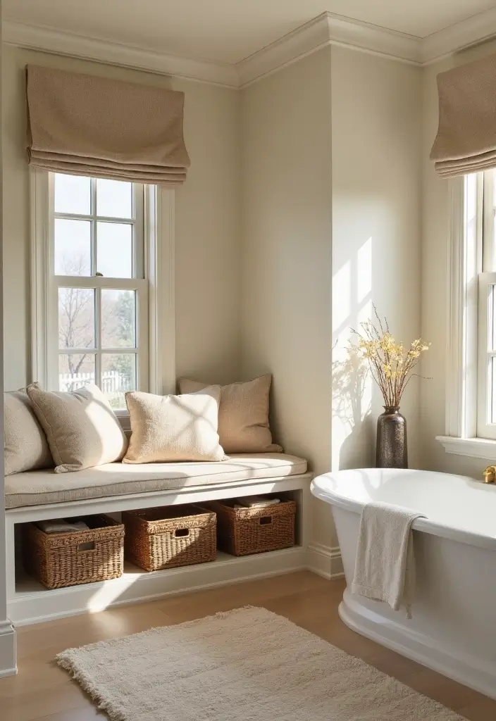29 Bathroom Corner Decor Ideas That Utilize Every Space 11 29 Bathroom Corner Decor Ideas That Utilize Every Space - 10. Corner Bench Seating
