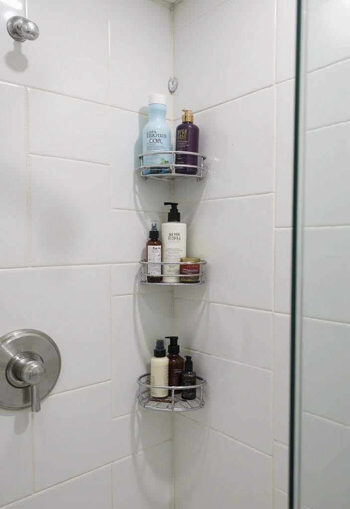 29 Bathroom Corner Decor Ideas That Utilize Every Space 13 29 Bathroom Corner Decor Ideas That Utilize Every Space - 12. Corner Shower Caddies