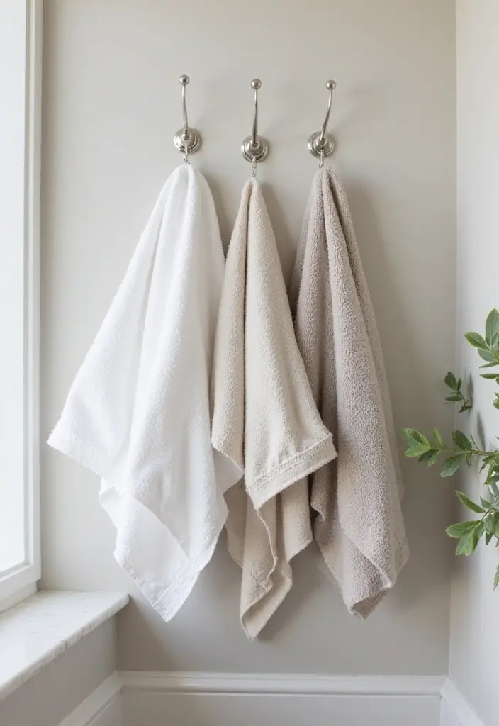 29 Bathroom Corner Decor Ideas That Utilize Every Space 15 29 Bathroom Corner Decor Ideas That Utilize Every Space - 14. Wall-Mounted Hooks