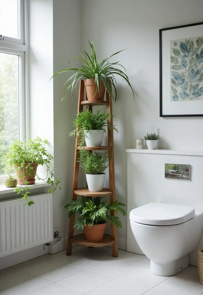 29 Bathroom Corner Decor Ideas That Utilize Every Space 19 29 Bathroom Corner Decor Ideas That Utilize Every Space - 18. Corner Plant Stands