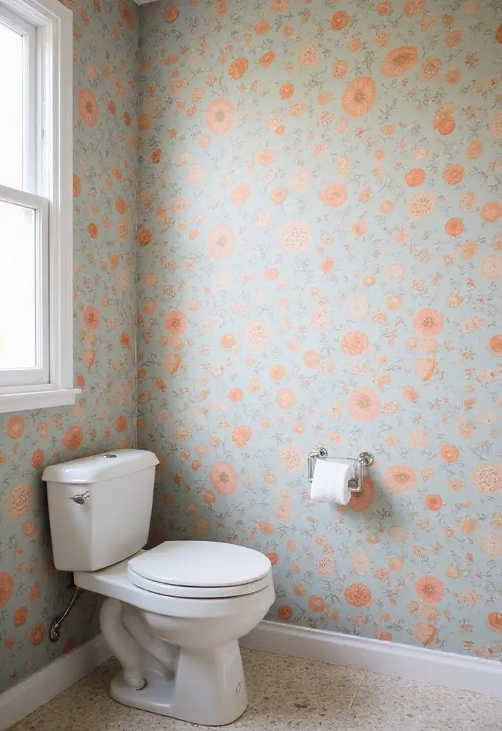 29 Bathroom Corner Decor Ideas That Utilize Every Space 26 29 Bathroom Corner Decor Ideas That Utilize Every Space - 25. Customized Corner Wallpaper