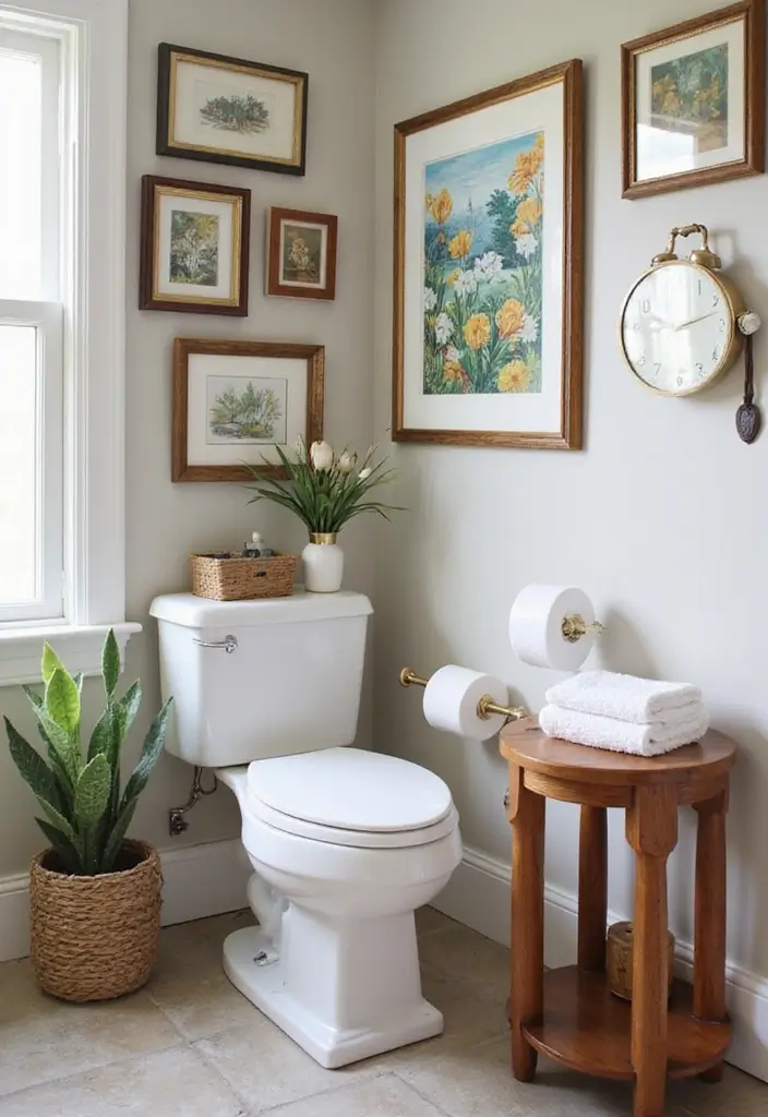 29 Bathroom Corner Decor Ideas That Utilize Every Space 9 29 Bathroom Corner Decor Ideas That Utilize Every Space - 8. Artful Corner Displays