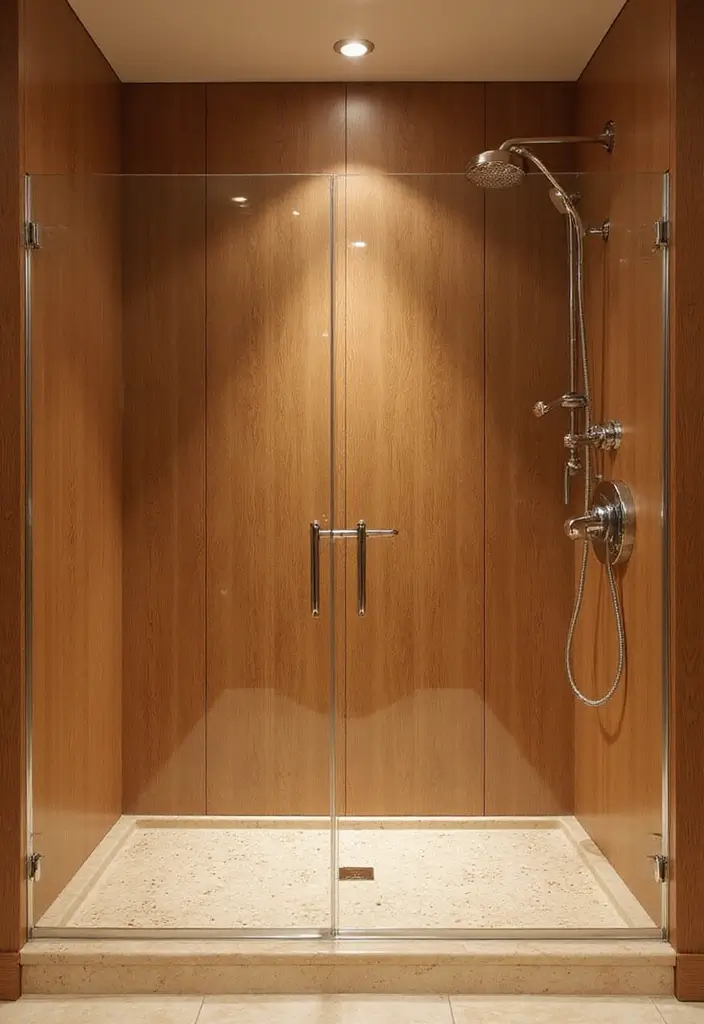 29 Bathroom Dark Wood Designs That Feel Rich and Cozy 12 29 Bathroom Dark Wood Designs That Feel Rich and Cozy - 11. Wood-Finished Shower Walls