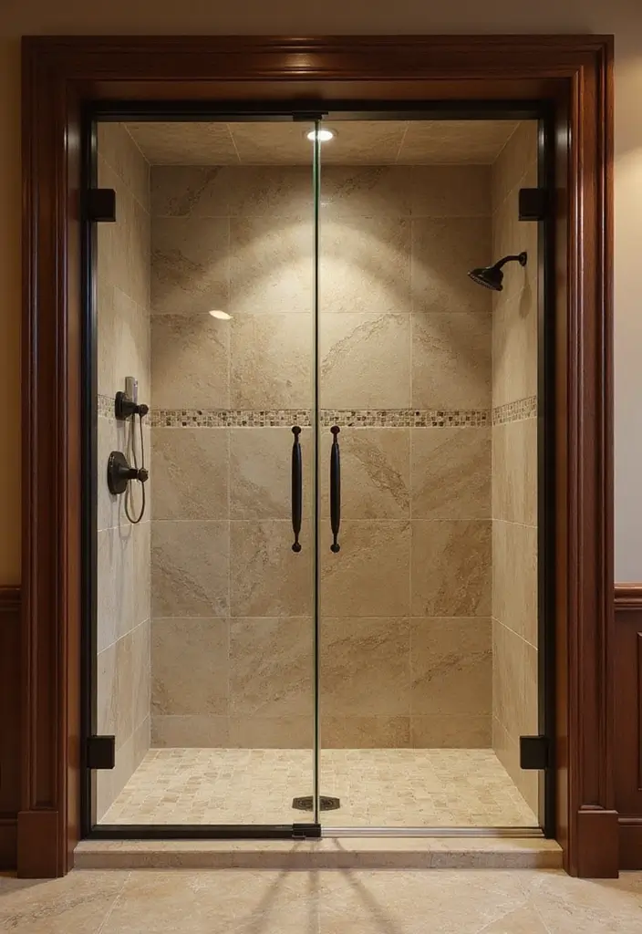 29 Bathroom Dark Wood Designs That Feel Rich and Cozy 24 29 Bathroom Dark Wood Designs That Feel Rich and Cozy - 23. Dark Wood Shower Doors
