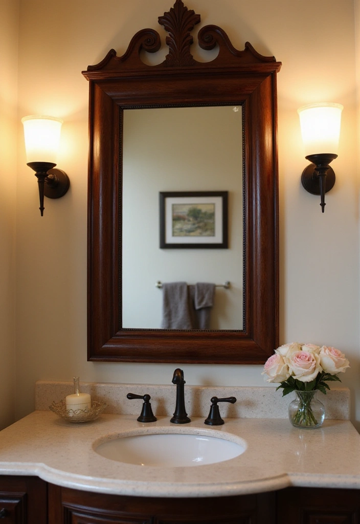 29 Bathroom Dark Wood Designs That Feel Rich and Cozy 6 29 Bathroom Dark Wood Designs That Feel Rich and Cozy - 5. Dark Wood Accented Mirrors