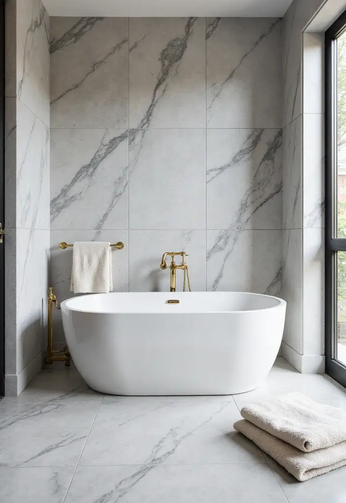 29 Bathroom Ideas Grey Tiles That Create Timeless Style 2 29 Bathroom Ideas Grey Tiles That Create Timeless Style - 1. Elegant Grey Marble for a Luxe Feel