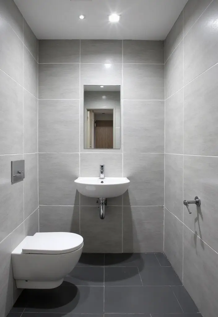 29 Bathroom Ideas Grey Tiles That Create Timeless Style 11 29 Bathroom Ideas Grey Tiles That Create Timeless Style - 10. Grey Tiles in a Small Bathroom