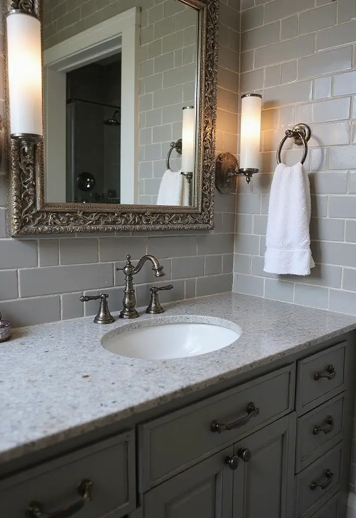 29 Bathroom Ideas Grey Tiles That Create Timeless Style 14 29 Bathroom Ideas Grey Tiles That Create Timeless Style - 13. Using Grey Tiles in a Statement Sink