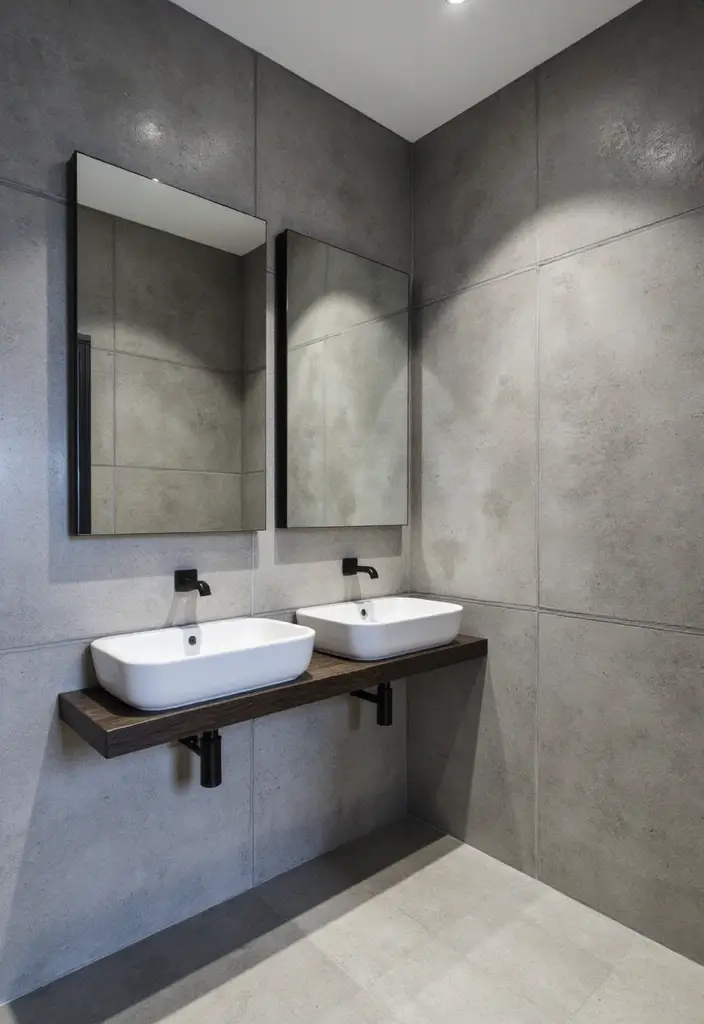 29 Bathroom Ideas Grey Tiles That Create Timeless Style 28 29 Bathroom Ideas Grey Tiles That Create Timeless Style - 27. Grey Tiles with Floating Fixtures