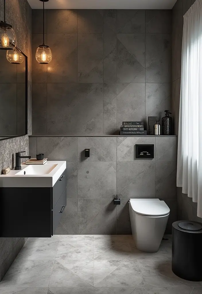 29 Bathroom Ideas Grey Tiles That Create Timeless Style 30 29 Bathroom Ideas Grey Tiles That Create Timeless Style - 29. Grey Tiles for a Bold Statement