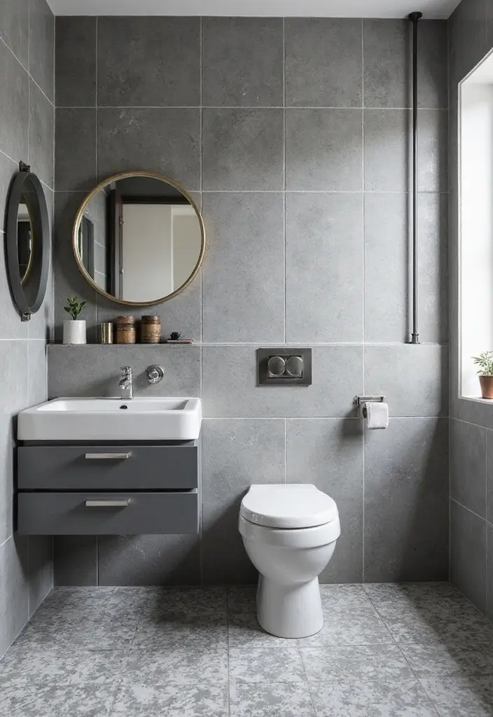 29 Bathroom Ideas Grey Tiles That Create Timeless Style 5 29 Bathroom Ideas Grey Tiles That Create Timeless Style - 4. Grey Tiles with Bold Patterns