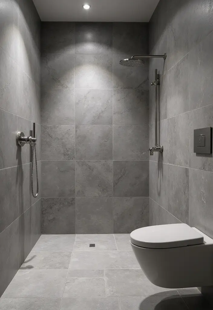 29 Bathroom Ideas Grey Tiles That Create Timeless Style 6 29 Bathroom Ideas Grey Tiles That Create Timeless Style - 5. Monochromatic Grey Palette for Timeless Elegance