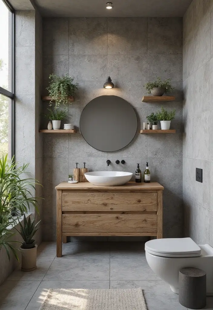 29 Bathroom Ideas Grey Tiles That Create Timeless Style 8 29 Bathroom Ideas Grey Tiles That Create Timeless Style - 7. Combining Grey Tiles with Wood Accents
