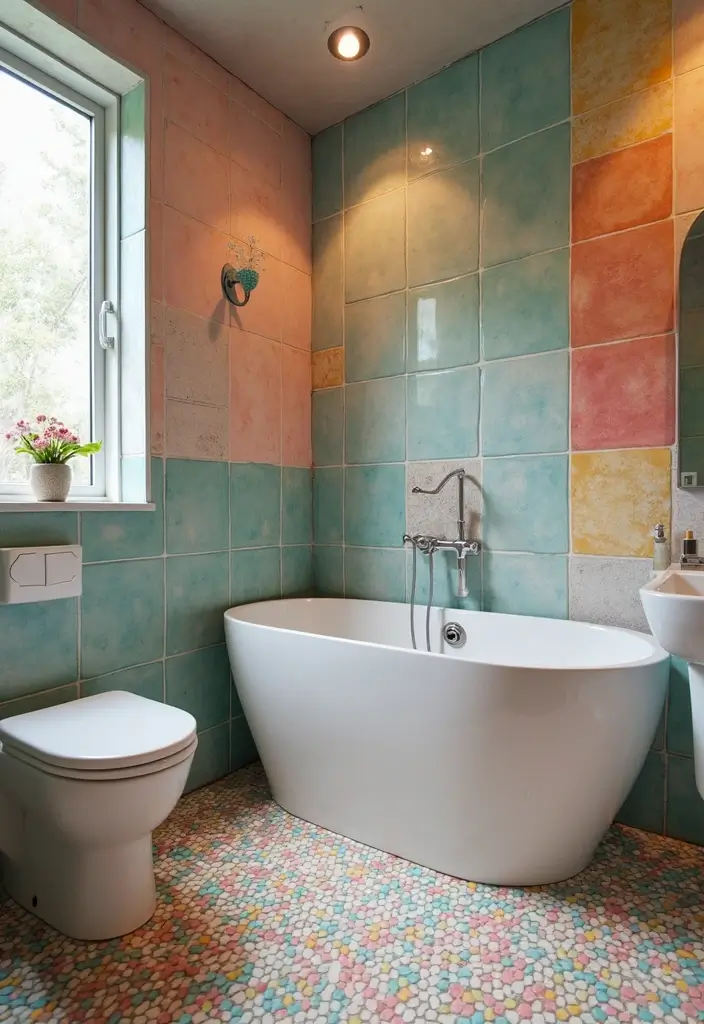 29 Bathroom Tile Combinations Design Trends for 2025 12 29 Bathroom Tile Combinations Design Trends for 2025 - 11. Colorful Grout Options