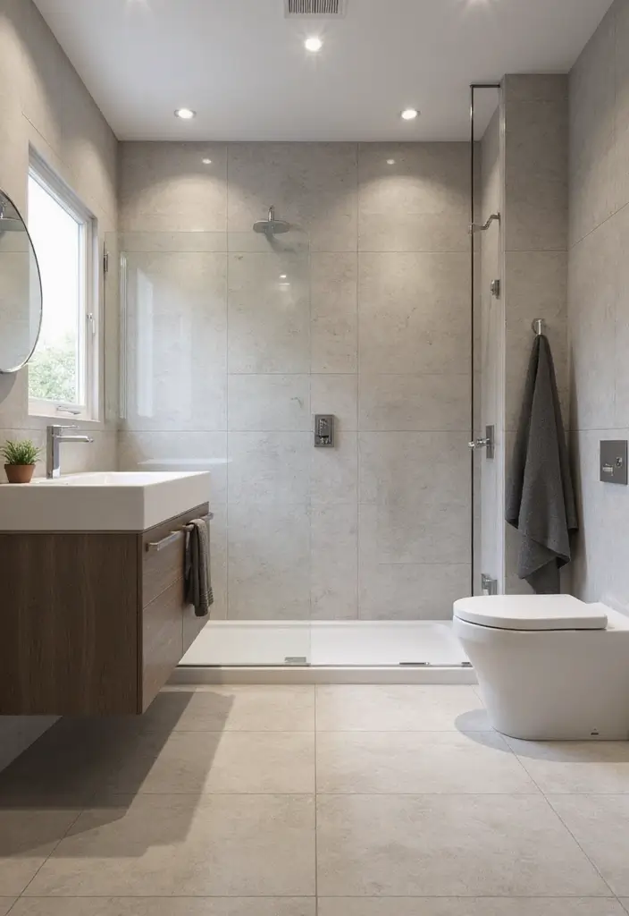29 Bathroom Tile Combinations Design Trends for 2025 13 29 Bathroom Tile Combinations Design Trends for 2025 - 12. Large-Format Tiles