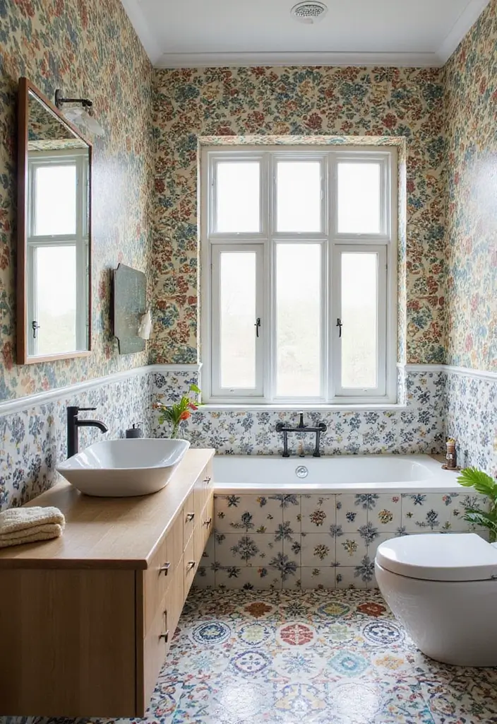 29 Bathroom Tile Combinations Design Trends for 2025 24 29 Bathroom Tile Combinations Design Trends for 2025 - 23. Patterned Cement Tiles