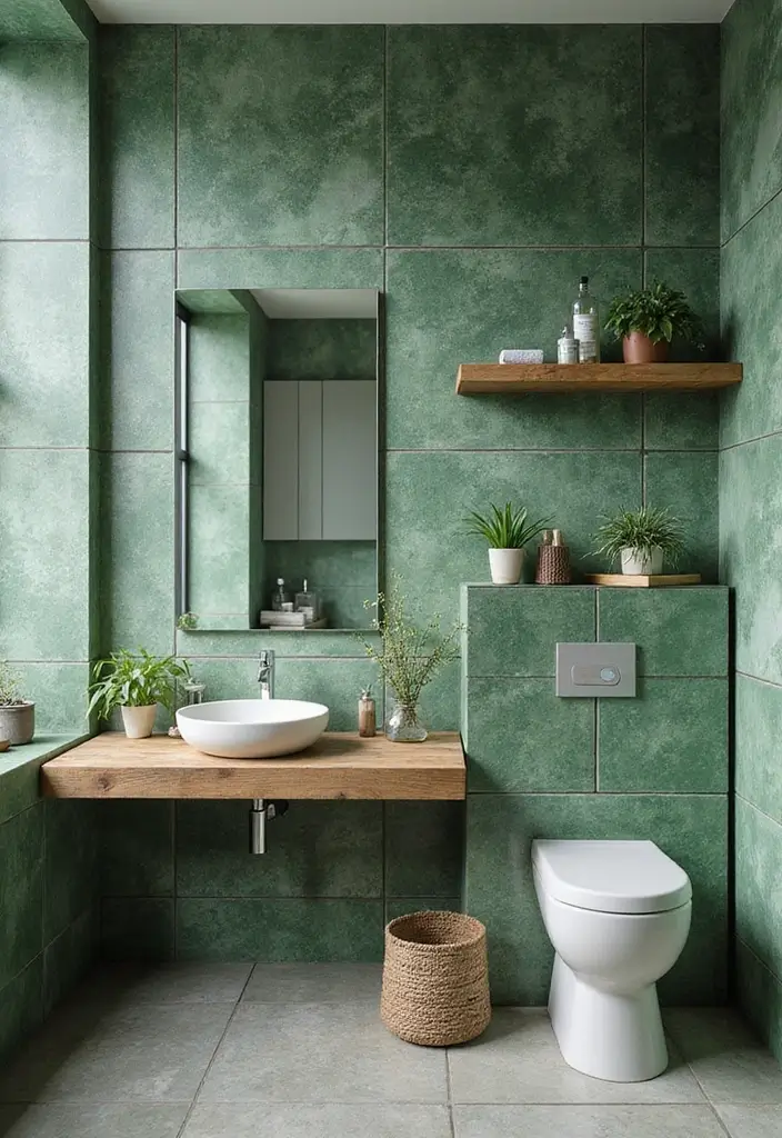 29 Bathroom Tile Combinations Design Trends for 2025 8 29 Bathroom Tile Combinations Design Trends for 2025 - 7. Earthy Greens