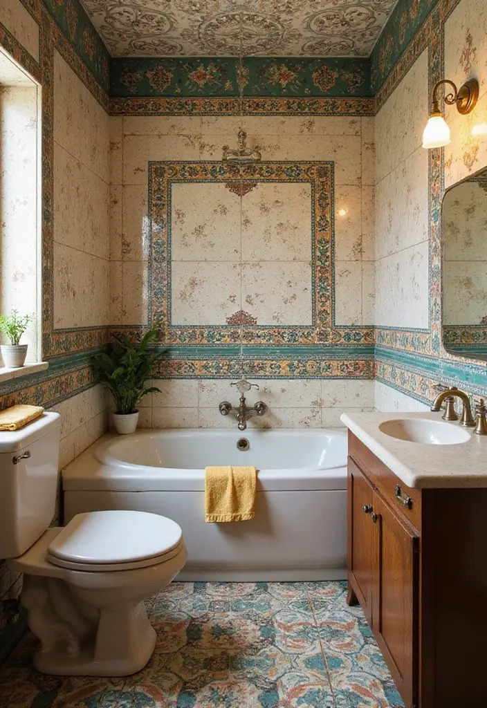 29 Bathroom Tile Combinations Design Trends for 2025 9 29 Bathroom Tile Combinations Design Trends for 2025 - 8. Vintage Revival